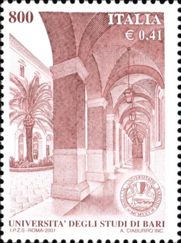 Francobollo Università degli Studi di Bari -  2001