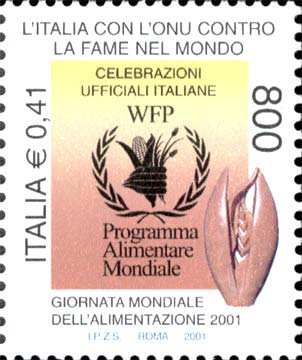 Francobollo Logo del PAM - Programma Alimentare Mondiale (WFP) -  2001