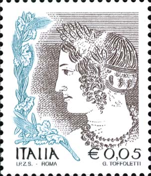 Francobollo Ritratto di Donna da Arte Etrusca -  2002