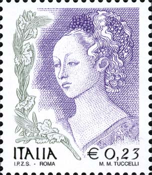 Francobollo Ritratto di Donna di Filippino Lippi -  2002