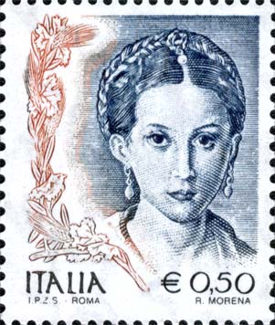 Francobollo Ritratto di Donna del Parmigianino -  2002