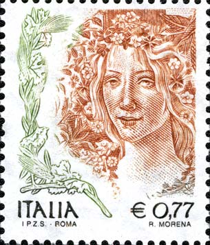 Francobollo Ritratto di Donna del Botticelli -  2002