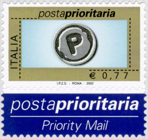 Francobollo Impronta della Lettera P -  2002