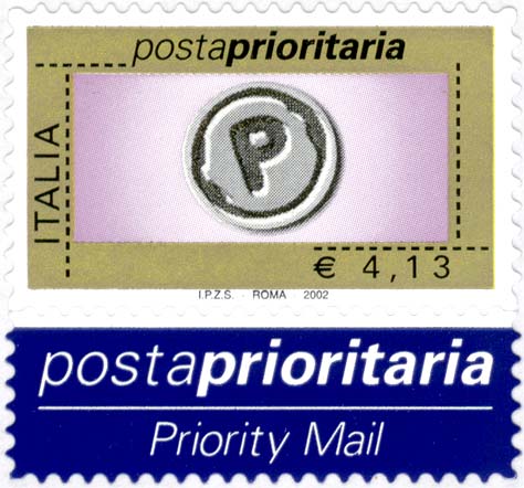 Francobollo Impronta della Lettera P -  2002