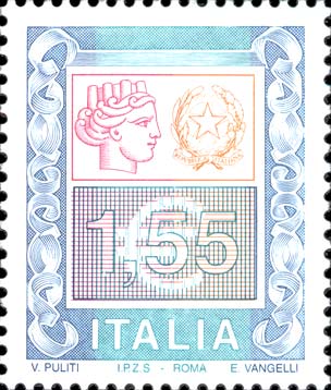Francobollo Ornamenti e Italia Turrita -  2002