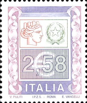 Francobollo Ornamenti e Italia Turrita -  2002