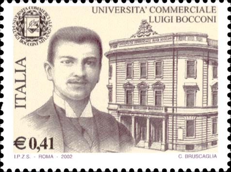 Francobollo Ritratto di Luigi Bocconi e Università Bocconi -  2002