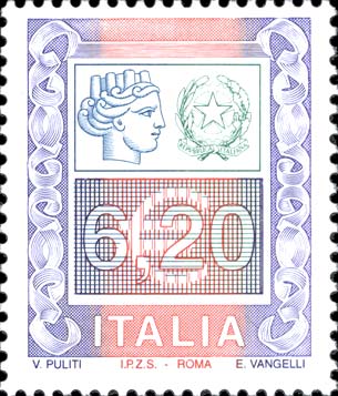 Francobollo Ornamenti e Italia Turrita -  2002