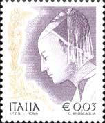 Francobollo Ritratto di Donna di Piero della Francesca -  2002
