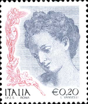 Francobollo Ritratto di Donna del Correggio -  2002