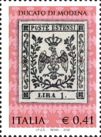 Francobollo 1 Lira di Modena -  2002