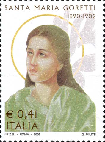 Francobollo Ritratto di Santa Maria Goretti -  2002