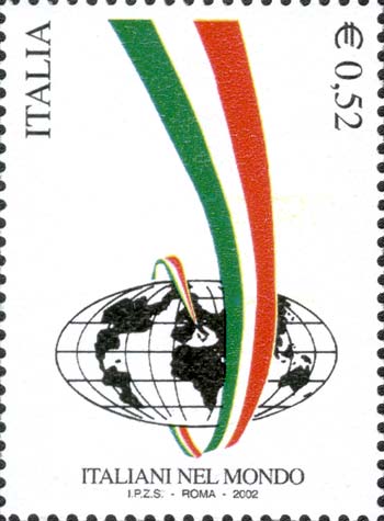 Francobollo Tricolore e Globo Terrestre -  2002