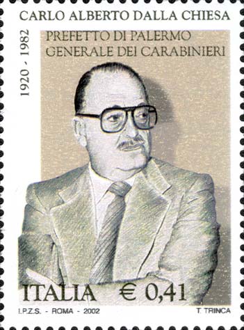 Francobollo Ritratto di Carlo Alberto dalla Chiesa -  2002