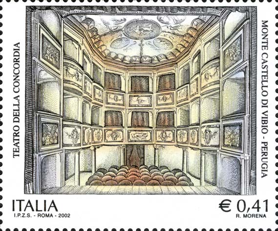 Francobollo Interno del Teatro della Concordia -  2002