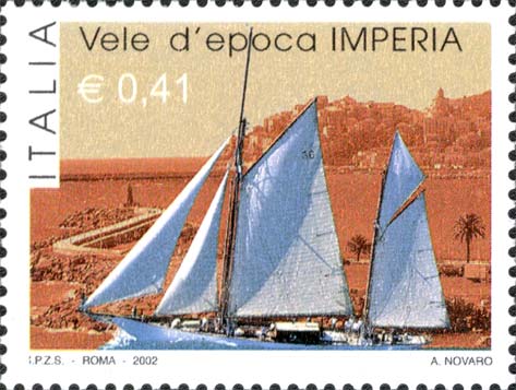 Francobollo Barca a Vela, Oneglia e Porto Maurizio -  2002