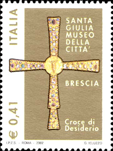 Francobollo Croce di Desiderio, Conservata nel Museo della Città di Brescia -  2002