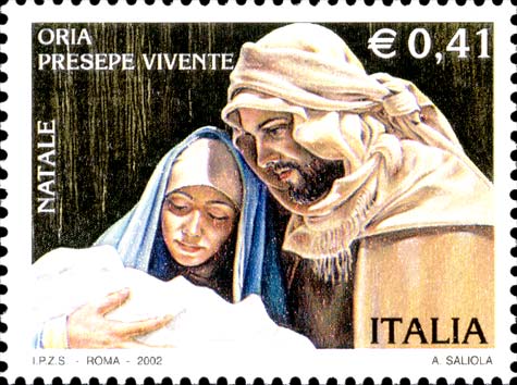 Francobollo Gesù, Giuseppe e Maria -  2002