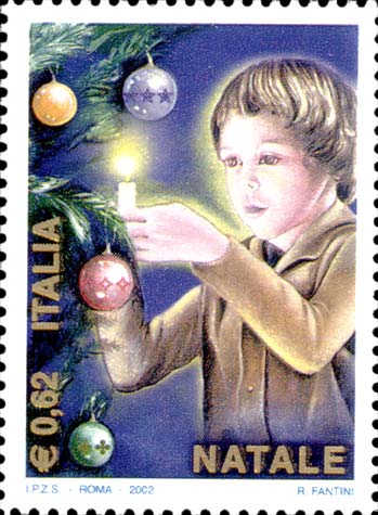 Francobollo Bambino che Decora l'Albero -  2002