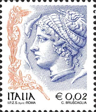 Francobollo Ritratto di Donna da Moneta Siracusana -  2003