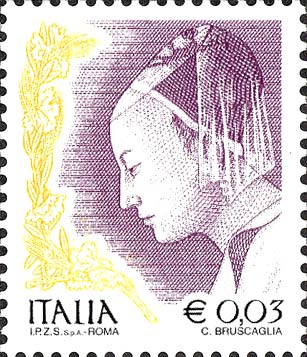 Francobollo Ritratto di Donna di Piero della Francesca -  2003