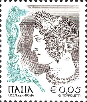 Francobollo Ritratto di Donna da Arte Etrusca -  2003