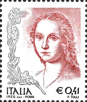 Francobollo Ritratto di Donna di Raffaello Sanzio -  2003