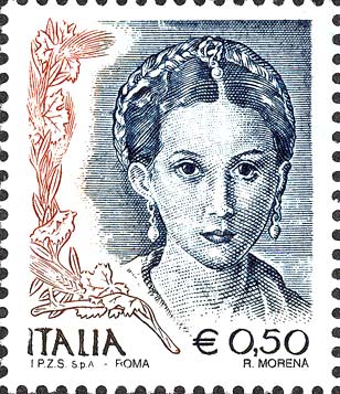 Francobollo Ritratto di Donna del Parmigianino -  2003