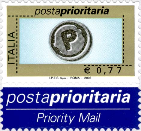 Francobollo Impronta della Lettera P -  2003
