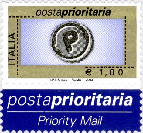 Francobollo Impronta della Lettera P -  2003