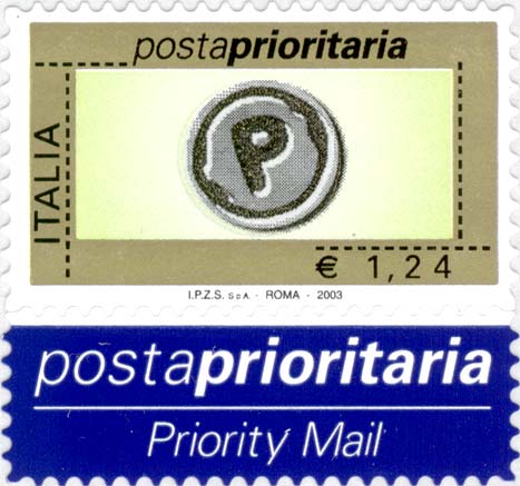 Francobollo Impronta della Lettera P -  2003