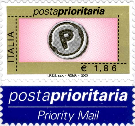 Francobollo Impronta della Lettera P -  2003