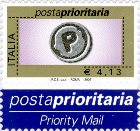 Francobollo Impronta della Lettera P -  2003