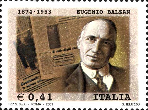 Francobollo Ritratto di Eugenio Balzan e Giornali -  2003