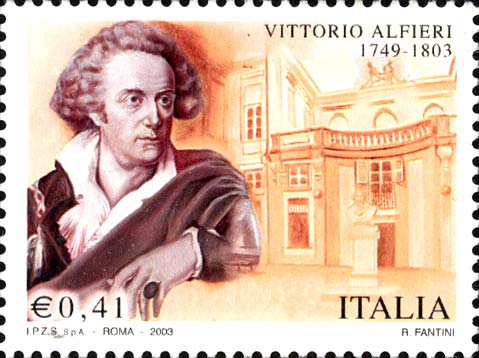 Francobollo Ritratto di Vittorio Alfieri e Museo Alfieriano -  2003