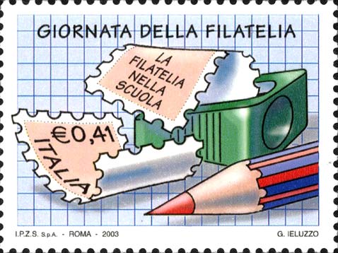 Francobollo Matita, Temperino e Francobolli -  2003