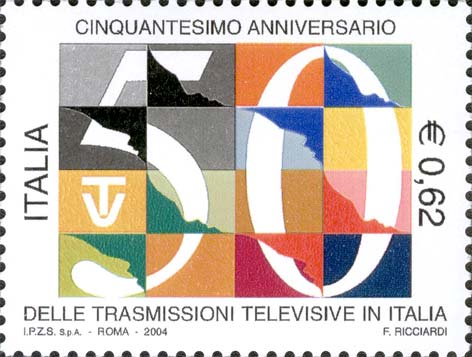Francobollo Numero 50 su Loghi della Rai -  2004