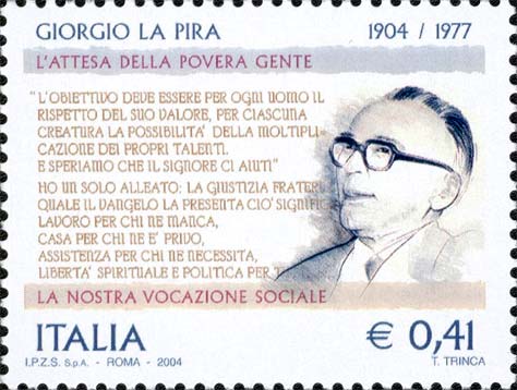 Francobollo Ritratto di Giorgio La Pira -  2004