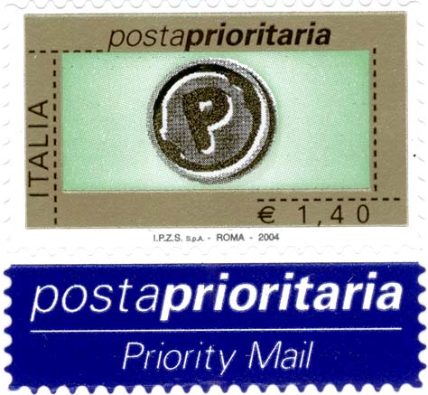 Francobollo Impronta della Lettera P -  2004