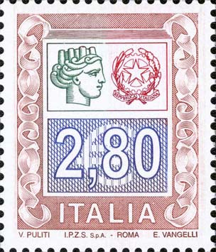 Francobollo Ornamenti e Italia Turrita -  2004