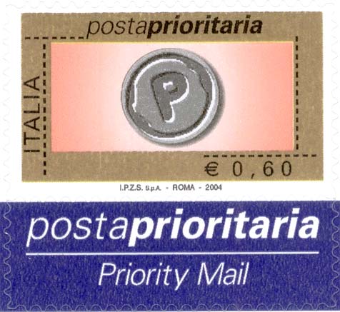 Francobollo Impronta della Lettera P -  2004