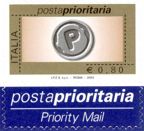 Francobollo Impronta della Lettera P -  2004