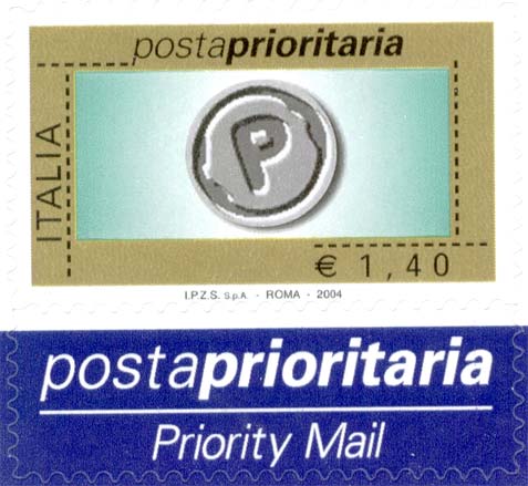 Francobollo Impronta della Lettera P -  2004