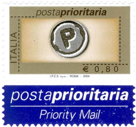 Francobollo Impronta della Lettera P -  2004