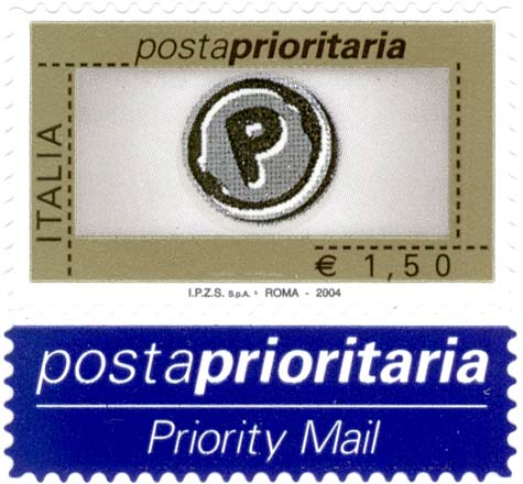 Francobollo Impronta della Lettera P -  2004