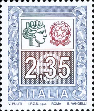 Francobollo Ornamenti e Italia Turrita -  2004