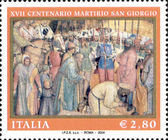 Francobollo Affresco "Decollazione di San Giorgio" di Altichiero da Zevio -  2004