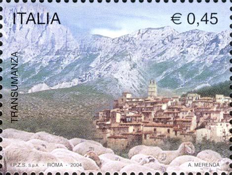 Francobollo Castel del Monte e Gregge al Pascolo -  2004