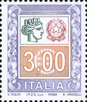 Francobollo Ornamenti e Italia Turrita -  2004