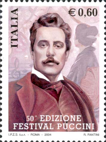 Francobollo Ritratto di Puccini -  2004